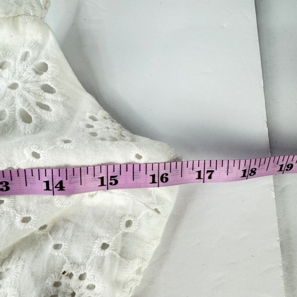 Lulus M White Eyelet Cotton Tie Strap Tiered Midi Dress Womens Graduation Easter - Picture 15 of 15